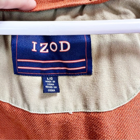 IZOD Vintage Chore Coat Barn Jacket Mens Size Large Western Field Canvas Utility - Picture 10 of 16